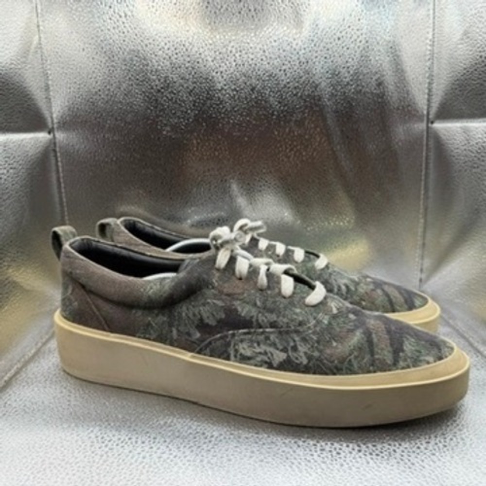 Size 45 Fear of God 101 Sneakers Mens Green Excellent Camo Canvas Platform